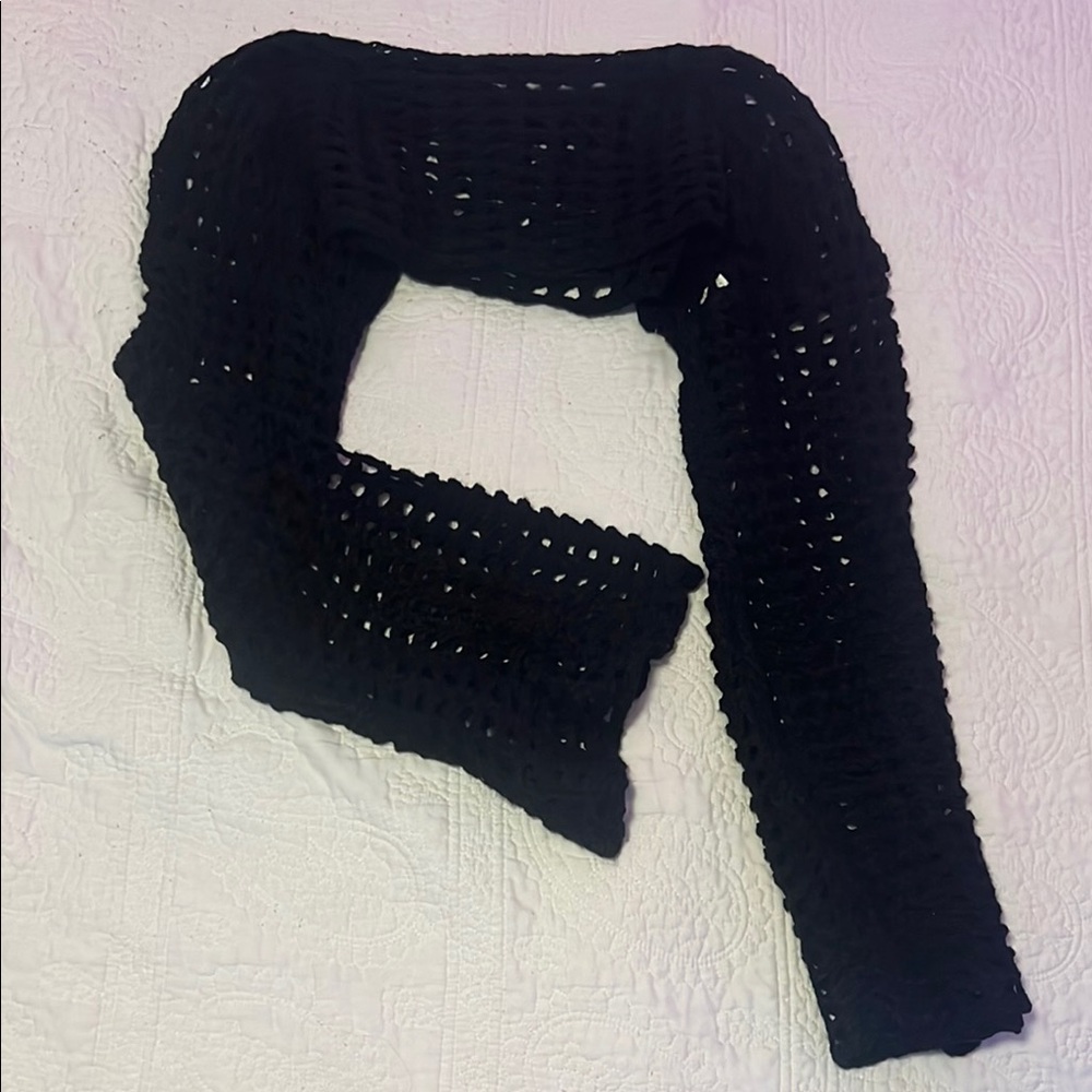 Black Crochet crop top
